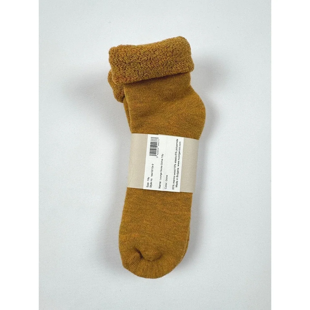 Nui Organics Lounge Socks Ochre 7/9y